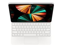 Apple Magic Keyboard - Tastatur og folioveske - med styrepute - bakbelysning - Apple Smart connector - QWERTY - Internasjonal engelsk / kanadisk fransk - hvit - for 12.9-inch iPad Pro; 13-inch iPad Air MJQL3Z/A