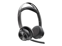 Poly Voyager Focus 2 - Hodesett - on-ear - Bluetooth - trådløs - aktiv støydemping - USB-C via Bluetooth-adapter - svart - Certified for Microsoft Teams, Zoom Certified 9T9J6AA#AC3