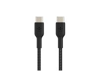 Belkin BoostCharge - USB-kabel - 24 pin USB-C (hann) til 24 pin USB-C (hann) - 2 m - svart CAB004BT2MBK