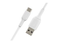 Belkin BoostCharge - USB-kabel - 24 pin USB-C (hann) til USB (hann) - 15 cm - hvit CAB001BT0MWH