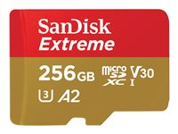 SanDisk Extreme - Flashminnekort - 256 GB - A2 / Video Class V30 / UHS-I U3 / Class10 - microSDXC UHS-I SDSQXAV-256G-GN6GN