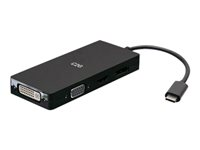 C2G USB C Multiport Adapter with HDMI, DisplayPort, DVI & VGA - 4K 60Hz - Dokkingstasjon - USB-C - VGA, DVI, HDMI, DP C2G54454