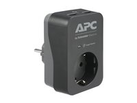 APC Essential Surgearrest PME1WU2B-GR - Overspenningsavleder - AC 220/230/240 V - 4000 watt - utgangskontakter: 1 - Tyskland - svart PME1WU2B-GR