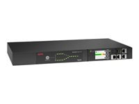 APC - Automatisk overføringsbryter (kan monteres i rack) - AC 230 V - 3840 VA - enkeltfase - USB, Ethernet 10/100/1000 - utgangskontakter: 1 - 1U - svart AP4422A