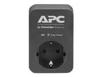 APC Essential Surgearrest PME1WB-GR - Overspenningsavleder - AC 220/230/240 V - 4000 watt - utgangskontakter: 1 - Tyskland - svart PME1WB-GR
