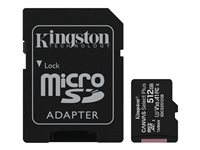 Kingston Canvas Select Plus - Flashminnekort (microSDXC til SD-adapter inkludert) - 512 GB - A1 / Video Class V30 / UHS Class 3 / Class10 - microSDXC UHS-I SDCS2/512GB