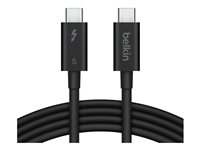 Belkin CONNECT - Thunderbolt-kabel - Thunderbolt 5 (hann) til Thunderbolt 5 (hann) - USB4 / Thunderbolt 3 / Thunderbolt 4 / Thunderbolt 5 / DisplayPort 2.1 - 1 m - 8K-støtte, USB Power Delivery (240 W), 4K540Hz support INZ005HQ1MBK
