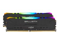 Ballistix RGB - DDR4 - sett - 16 GB: 2 x 8 GB - DIMM 288-pin - 3200 MHz / PC4-25600 - CL16 - 1.35 V - ikke-bufret - ikke-ECC - svart BL2K8G32C16U4BL