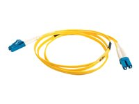 C2G LC-LC 9/125 OS1 Duplex Singlemode PVC Fiber Optic Cable (LSZH) - Koblingskabel - LC-enkeltmodus (hann) til LC-enkeltmodus (hann) - 5 m - fiberoptisk - dupleks - 9 / 125 micron - OS1 - halogenfri - gul 85607