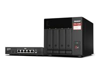 QNAP TS-473A - NAS-server - 4 brønner - SATA 6Gb/s - RAID JBOD, 0, 1, 10, 5, 6 - RAM 8 GB - 2.5 Gigabit Ethernet - iSCSI støtte - med QSW-1105-5T-bryter TS-473A-SW5T