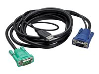 APC - Tastatur / video / musekabel (KVM) - USB, HD-15 (VGA) (hann) til HD-15 (VGA) (hann) - 3.66 m - svart - for P/N: AP5201, AP5202, AP5808, AP5816, KVM1116R AP5822