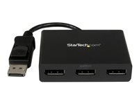 StarTech.com 3-Port Multi Monitor Adapter, DisplayPort 1.2 MST Hub, Dual 4K 30Hz & 1x 1080p, Video Splitter for Extended Desktop Mode on Windows PCs Only, DP to 3x DP Monitors MST Hub - Multi Stream Transport (MSTDP123DP) - Videosplitter - stasjonær - AC 100/230 V - for P/N: SV231DPU34K, SVA5N3NEUA MSTDP123DP