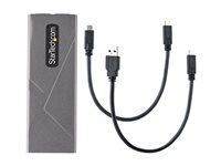 StarTech.com USB-C 10Gbps to M.2 NVMe or M.2 SATA SSD Enclosure, Tool-free M.2 PCIe/SATA NGFF SSD Enclosure, Portable Aluminum Case, USB Type-C & USB-A Host Cables, For 2230/2242/2260/2280 - Works w/ Thunderbolt 3 (M2-USB-C-NVME-SATA) - Drevkabinett - M.2 - M.2 Card (PCIe NVMe & SATA) - USB-C 3.2 (Gen 2) - romgrå M2-USB-C-NVME-SATA