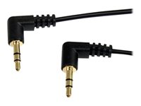 StarTech.com 6 ft. (1.8 m) Right Angle 3.5 mm Audio Cable - 3.5mm Slim Audio Cable - Right Angle - Male/Male - Aux Cable (MU6MMS2RA) - Lydkabel - mini-phone stereo 3.5 mm hann til mini-phone stereo 3.5 mm hann - 1.8 m - svart MU6MMS2RA