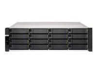 QNAP ES1686DC - NAS-server - 16 brønner - kan monteres i rack - SAS 12Gb/s - RAID 0, 1, 5, 6, 10, JBOD, 5 hot spare, 6 hot spare, 10 hot spare, 1 aktiv reservedel - RAM 128 GB - Gigabit Ethernet / 10 Gigabit Ethernet - iSCSI støtte - 3U ES1686DC-2142IT-128G