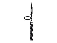 Belkin MIXIT Coiled Cable - Lydkabel - mini-phone stereo 3.5 mm hann til mini-phone stereo 3.5 mm hann - 1.8 m - svart AV10126CW06-BLK