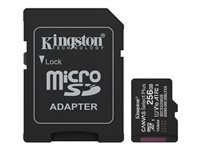 Kingston Canvas Select Plus - Flashminnekort (SD-adapter inkludert) - 256 GB - A1 / Video Class V10 / UHS-I U1 / Class10 - microSDXC UHS-I SDCS3/256GB