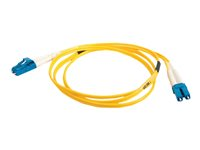 C2G LC-LC 9/125 OS1 Duplex Singlemode PVC Fiber Optic Cable (LSZH) - Koblingskabel - LC-enkeltmodus (hann) til LC-enkeltmodus (hann) - 3 m - fiberoptisk - dupleks - 9 / 125 micron - OS1 - halogenfri - gul 85606