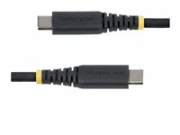 StarTech.com - USB-kabel - USB-C (hann) til USB-C (hann) - USB 2.0 - 3 A - 15 cm - USB Power Delivery (60W), støtte for Power Delivery 2,0, robust, rett - svart USB2CC15CMNCBR