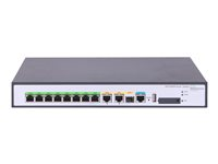HPE FlexNetwork MSR958 PoE - Ruter 8-portssvitsj - 1GbE - WAN-porter: 2 - rackmonterbar JH301A#ABB