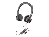 Poly Blackwire 8225 - Hodesett - on-ear - kablet - aktiv støydemping - USB-A - svart - Zoom Certified 772K2AA
