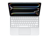 Apple Magic Keyboard - Tastatur og folioveske - med styrepute - bakbelysning - Apple Smart connector - QWERTY - USA - hvit MWR43LB/A