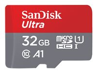 SanDisk Ultra - Flashminnekort (microSDHC til SD-adapter inkludert) - 32 GB - A1 / UHS-I U1 / Class10 - microSDHC UHS-I SDSQUA4-032G-GN6IA