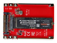 StarTech.com M.2 to U.3 Adapter, For M.2 NVMe SSDs, PCIe M.2 Drive to 2.5inch U.3 (SFF-TA-1001) Host Adapter/Converter, TAA Compliant - 2.5" Drive Form Factor (1M25-U3-M2-ADAPTER) - Grensesnittsadapter - M.2 - M.2 NVMe Card / PCIe 4.0 (NVMe) - U.3 - rød - TAA-samsvar 1M25-U3-M2-ADAPTER