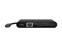 Belkin - Multimedie- og ladeadapter - USB-C - VGA, HDMI - 1GbE AVC004BTBK